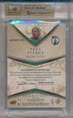 Upper Deck 2008-2009 Exquisite Collection Insicriptions #SCRIPT-PP Paul Pierce 44/50 / BGS Grade 9.5 / Auto Grade 10