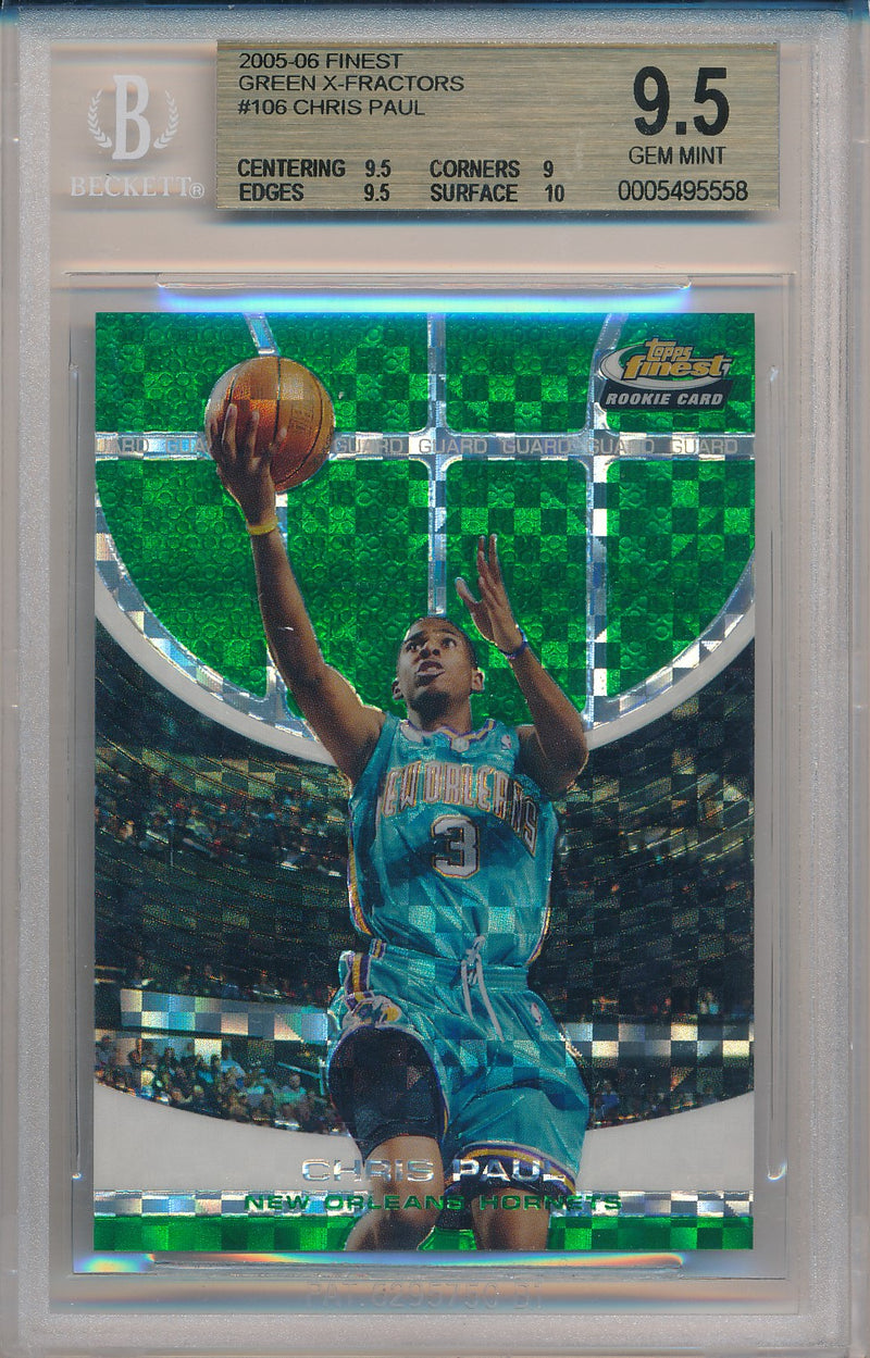 Topps 2005-2006 Finest Green X-Fractors #106 Chris Paul 33/69 / BGS Grade 9.5