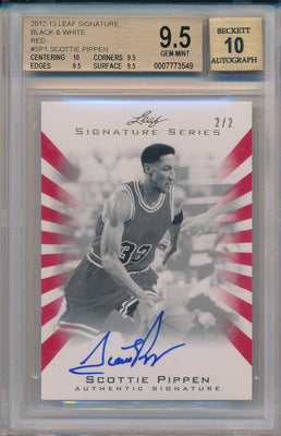 Leaf 2012-2013 Leaf Signature Black & White  #BA-SP1 Scottie Pippen 2/2 / BGS Grade 9.5 / Auto Grade 10