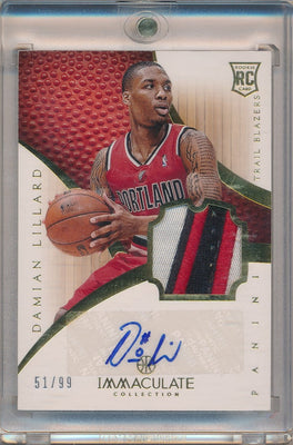 Panini 2012-2013 Immaculate Collection Rookie Card #130 Damian Lillard 5/99