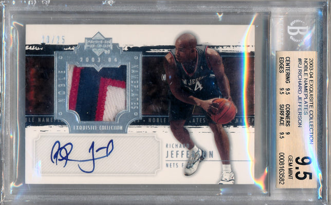 Upper Deck 2003-2004 Exquisite Collection Noble Nameplates #NN-RJ Richard Jefferson 20/25 / BGS Grade 9.5 / Auto Grade 10