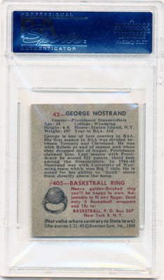 Topps Bowman 1948   #42 George Nostrand   / PSA Grade 6 / Auto Grade None