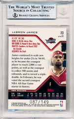 Topps 2004-2005 Finest Red Refractors #23 Lebron James 87/149 / BGS Grade 9