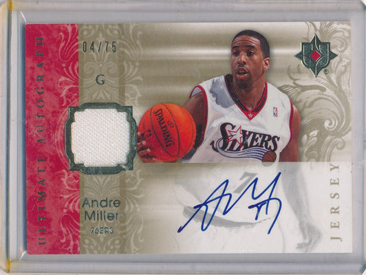 Upper Deck 2006-07 Ultimate Collection  Ultimate Jersey Autographs #AU-AM Andre Miller 04/75