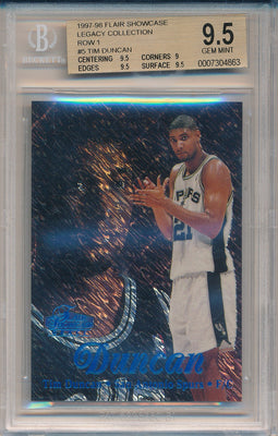 Fleer 1997-1998 Flair Showcase Legacy Collection #5 Tim Duncan 73/100 / BGS Grade 9.5