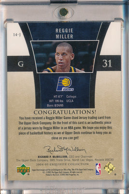 Upper Deck 2004-2005 HardCourt Engraved Endorsements #EE-RM Reggie Miller  / BGS Grade 8.5 / Auto Grade 10