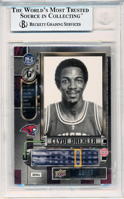 Upper Deck 2011-12 Fleer Retro Precious Metal Gems GREEN #PM-5 Clyde Drexler 3/10 / BGS Grade 9