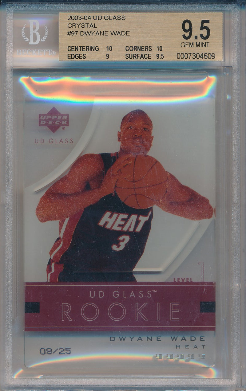 Upper Deck 2003-2004 UD Glass Crystal #97 Dwyane Wade 8/25 / BGS Grade 9.5