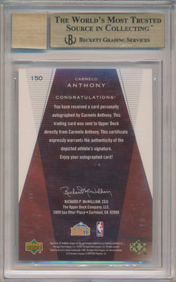 Upper Deck 2003-2004 SP Authentic SP Limited #150 Carmelo Anthony 49/50 / BGS Grade 9.5 / Auto Grade 10