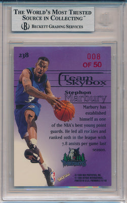 SkyBox 1997-1998 Premium Star Rubies #238 Stephon Marbury 8/50 / BGS Grade 8.5