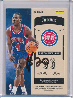 Panini 2015-2016 Gold Standard Ring Bearers Autographs #RB-JD Joe Dumars 16/49