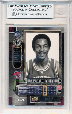 Upper Deck 2011-12 Fleer Retro Precious Metal Gems GREEN #PM-5 Clyde Drexler 4/10 / BGS Grade 9