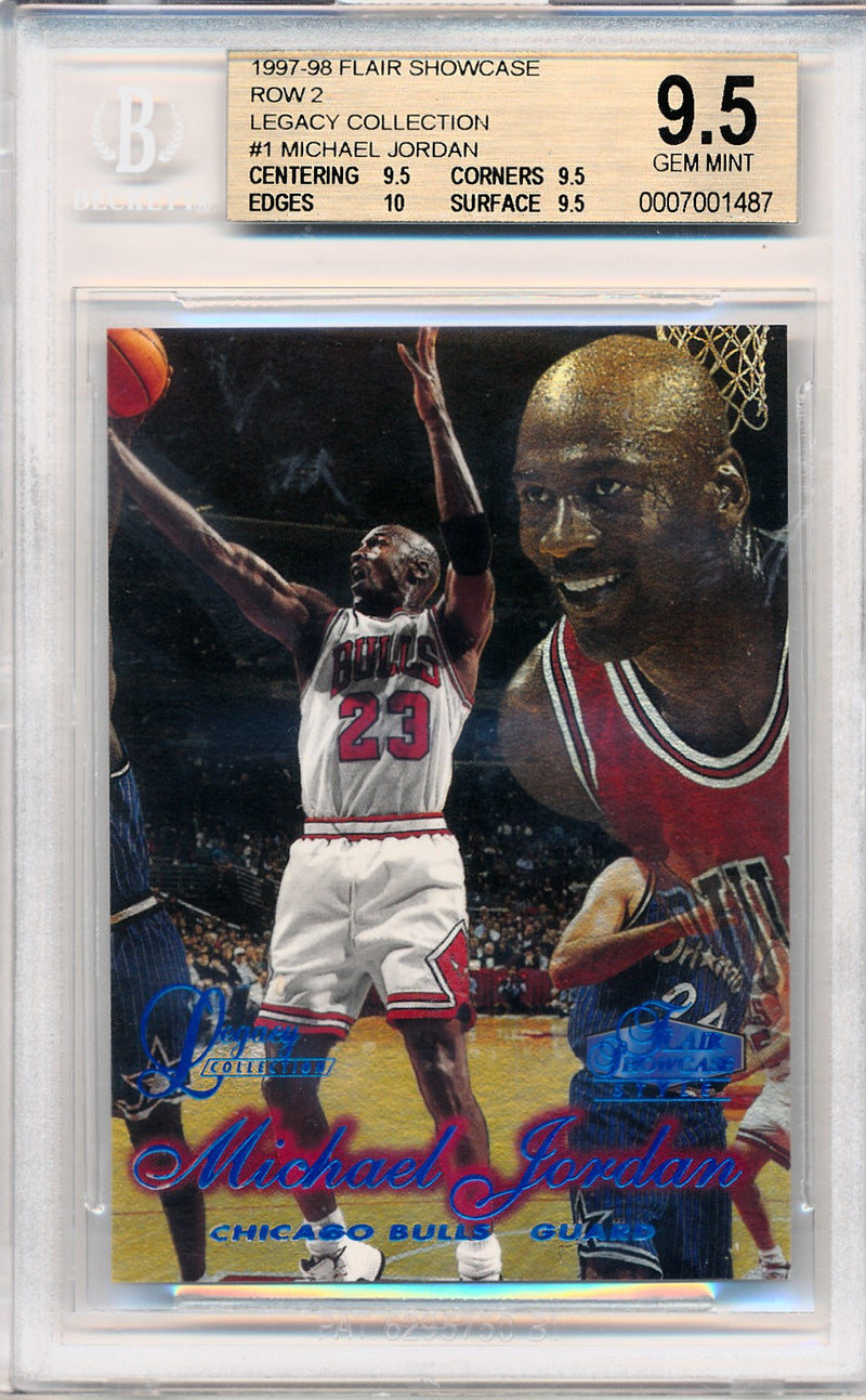 Fleer 1997-1998 Flair Showcase Legacy Collection Row 2 #1 Michael Jordan 6/100 / BGS Grade 9.5