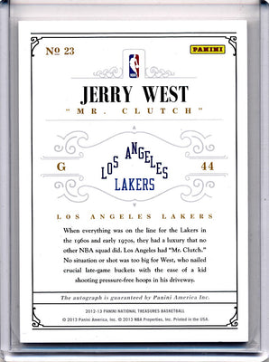 Panini 2012-2013 National Treasures  Notable Nicknames  #23 Jerry West 6/25